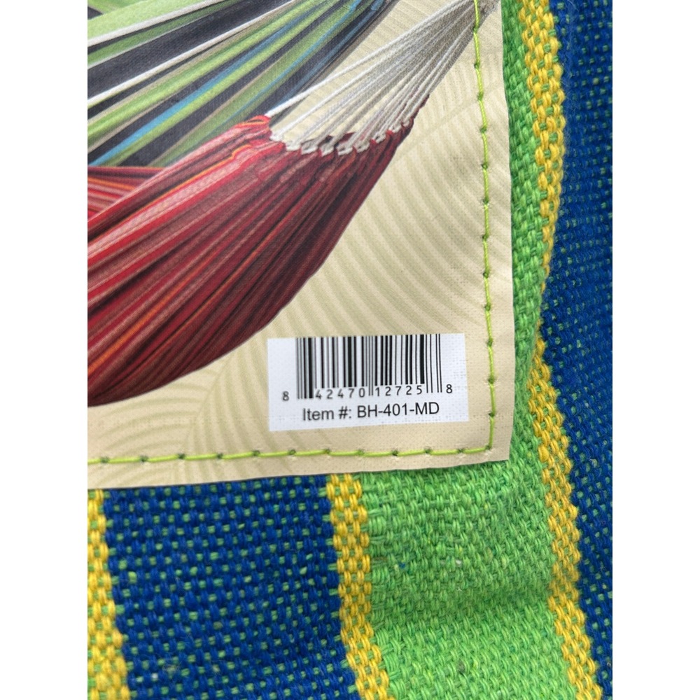 Bliss Hammocks Double Hammock XL Blue Green New BH-401-MD Striped Portable